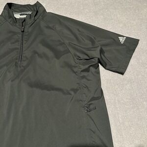 Adidas Golf Climaproof 1/2 Zip Black Pullover Windbreaker Jacket Men's Medium‎